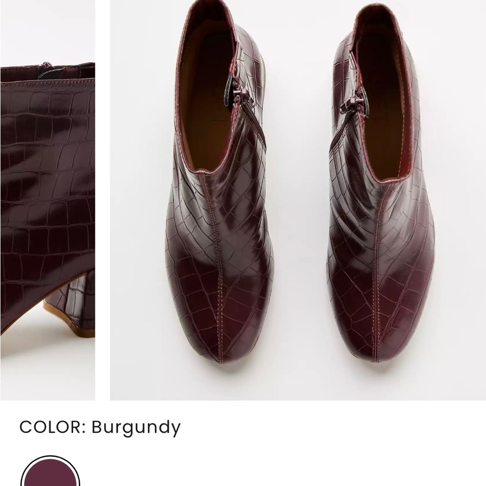 New in box block heel boots from Loft 6.5 burgundy
